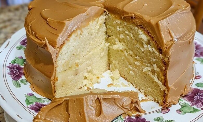 Sour Cream Pound Cake with Caramel Frosting FB IMG 1754588120415
