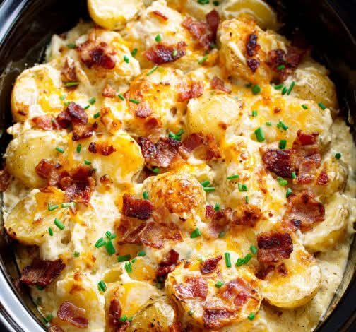 Slow Cooker Cheesy Scalloped Potatoes with Bacon FB IMG 1762041115349