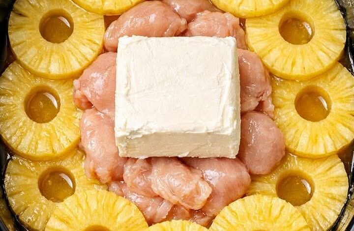 4-Ingredient Slow Cooker Chicken & Cream Cheese with Pineapple Rings FB IMG 1768332354888