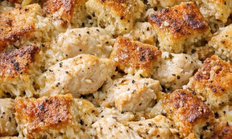 Oven Baked 4-Ingredient Amish Chicken and Crouton Bake IMG 1100