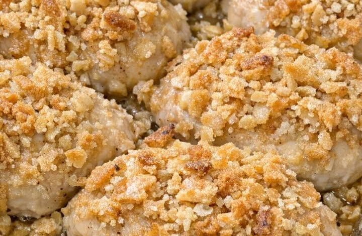 Oven Baked 4-Ingredient Amish Chicken and Buttered Cracker Casserole IMG 1699