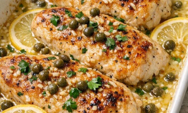 Oven Baked Creamy Lemon Butter Caper Chicken IMG 1834