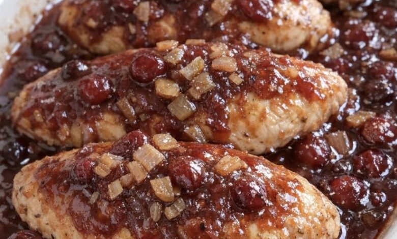 Slow Cooker 3-Ingredient Cranberry Chicken IMG 2089