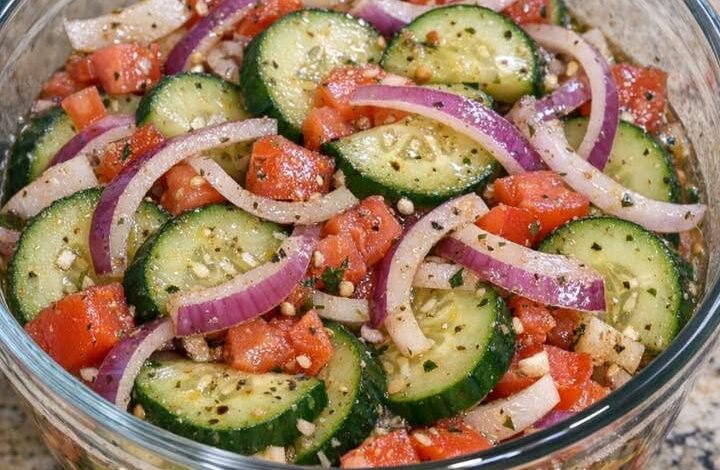 Classic Marinated Cucumber, Tomato, and Onion Salad IMG 2362