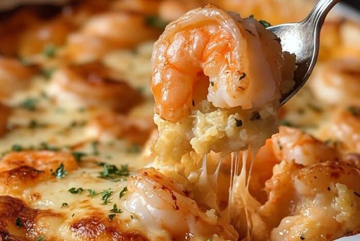 Low Carb Cheesy Shrimp Casserole IMG 2371