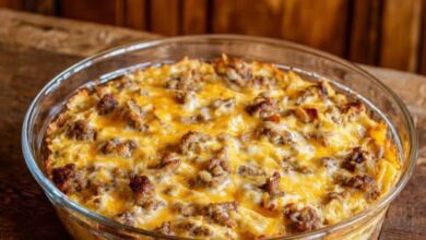 Slow Cooker Cheesy Sausage Hashbrown Casserole IMG 2475