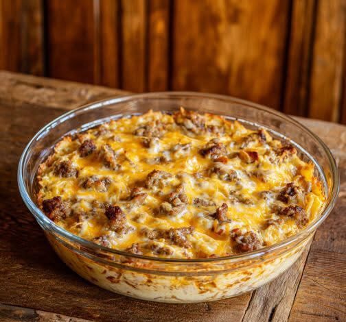 Slow Cooker Cheesy Sausage Hashbrown Casserole IMG 2475