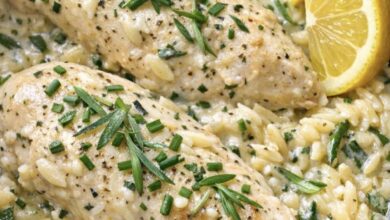 Slow Cooker Creamy Spring Herb Chicken Orzo IMG 2640