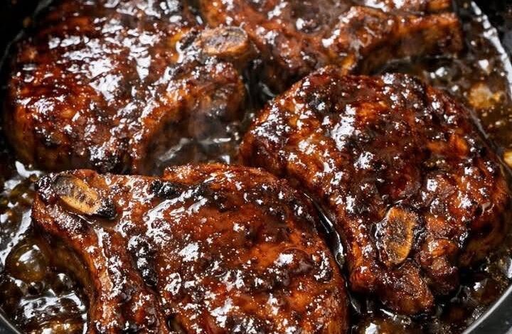 Slow Cooker Stout Glazed Pork Chops IMG 2735
