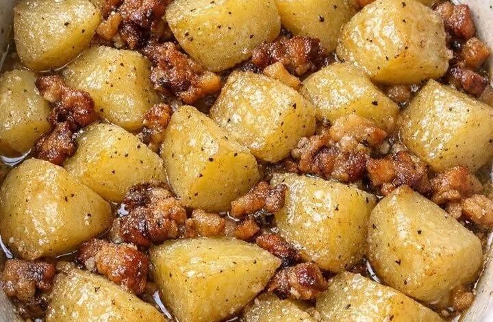 Slow Cooker Poor Man’s Salt Pork Potatoes IMG 2822