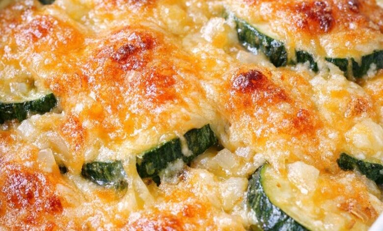Low Carb 4-Ingredient Cheddar Zucchini Bake IMG 2836