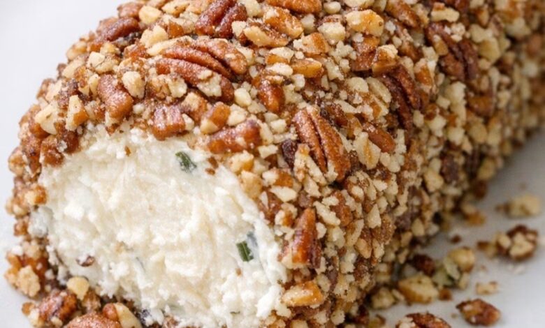 Southern 4-Ingredient Pecan Cheese Log IMG 2848