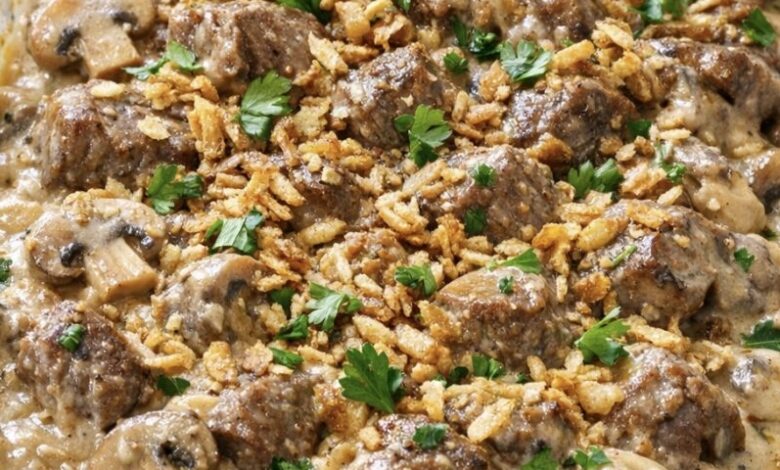 Oven-Baked 4-Ingredient Creamy Mushroom Beef Bake IMG 2908