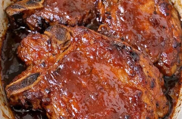 Slow Cooker BBQ Smothered Pork Chops IMG 3051